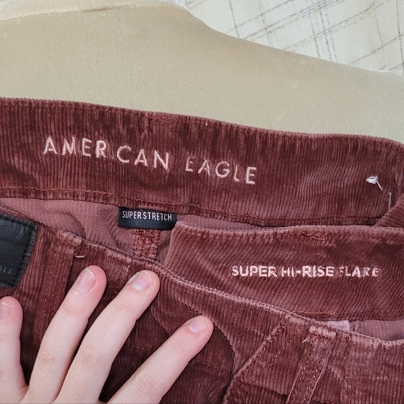 American Eagle Super High Rise Flare Curvy Corduroy Stretch Pants Plus Size 24 - Picture 4 of 4